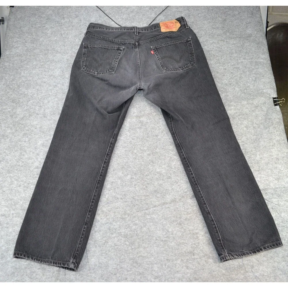 Vintage Levis 501 XX Button‎ Fly Denim 36x32 Fits 34x31 black Loose Jeans